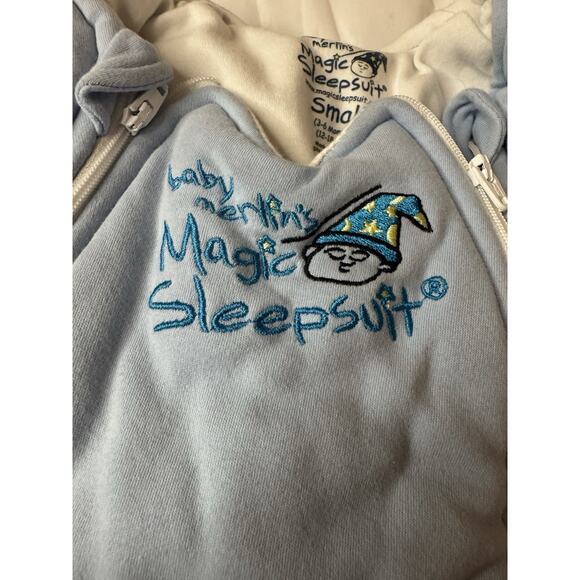 Baby Merlin Magic Sleepsuit Baby Blue Size Small 3-6 Months Sleep Sack Zipper - Picture 4 of 5